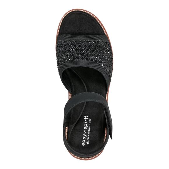 Easy Spirit Women's Jaela Embellished eFlex Flat Sandals Black Size 10 M - Picture 3 of 4